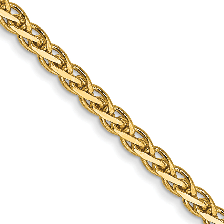 14K 18 inch 1.9mm Flat Wheat with Lobster Clasp Chain (FW050-18)