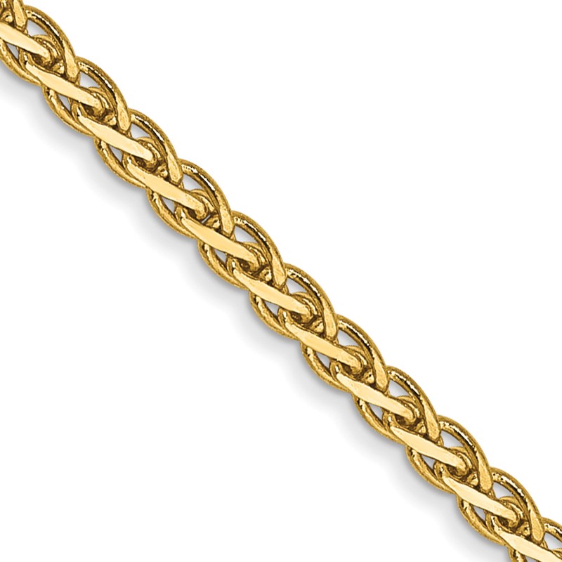 14K 20 inch 1.9mm Flat Wheat with Lobster Clasp Chain