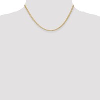 14K 2.4mm Yellow Gold Flat Wheat Chain with Lobster Clasp, 16" view 4