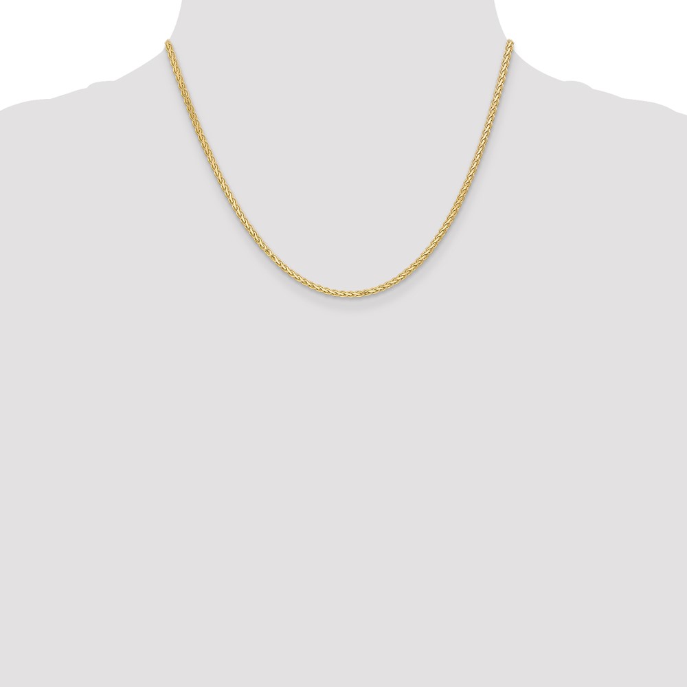 14K 18 inch 2.4mm Flat Wheat with Lobster Clasp Chain (FW070-18)