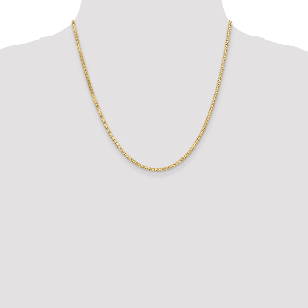 14K 20 inch 2.4mm Flat Wheat with Lobster Clasp Chain (FW070-20)