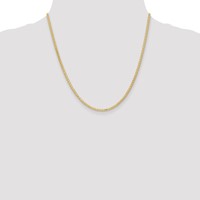 14K 2.4mm Yellow Gold Flat Wheat Chain with Lobster Clasp, 20" view 4