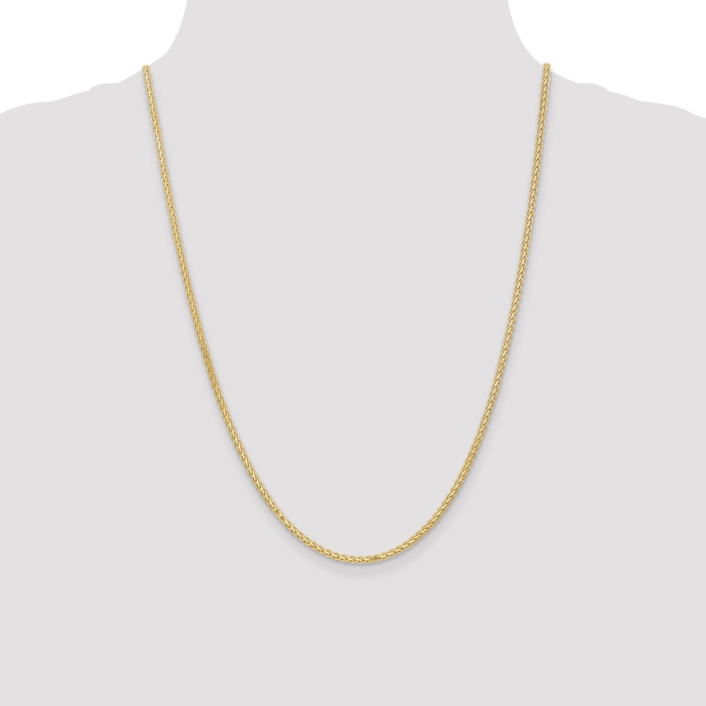 14K 24 inch 2.4mm Flat Wheat with Lobster Clasp Chain (FW070-24)