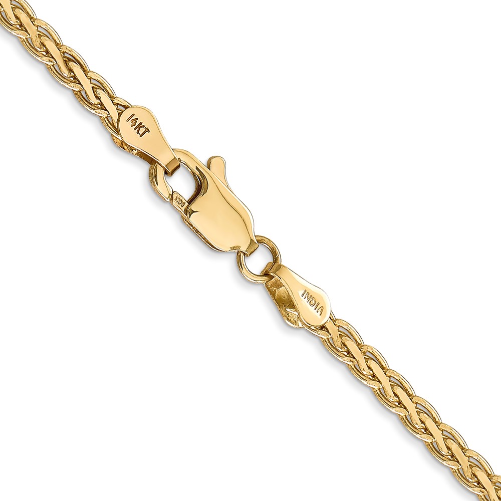 14K 18 inch 2.8mm Flat Wheat with Lobster Clasp Chain (FW085-18)