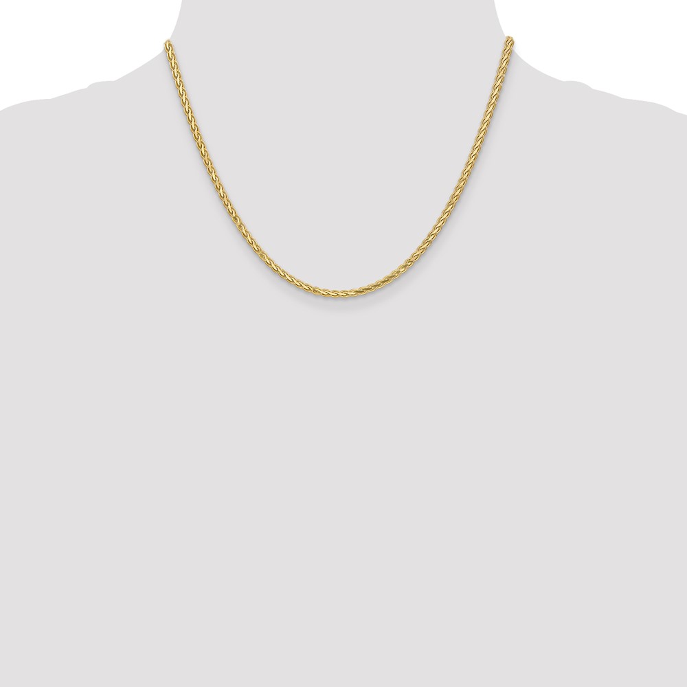 14K 18 inch 2.8mm Flat Wheat with Lobster Clasp Chain (FW085-18)