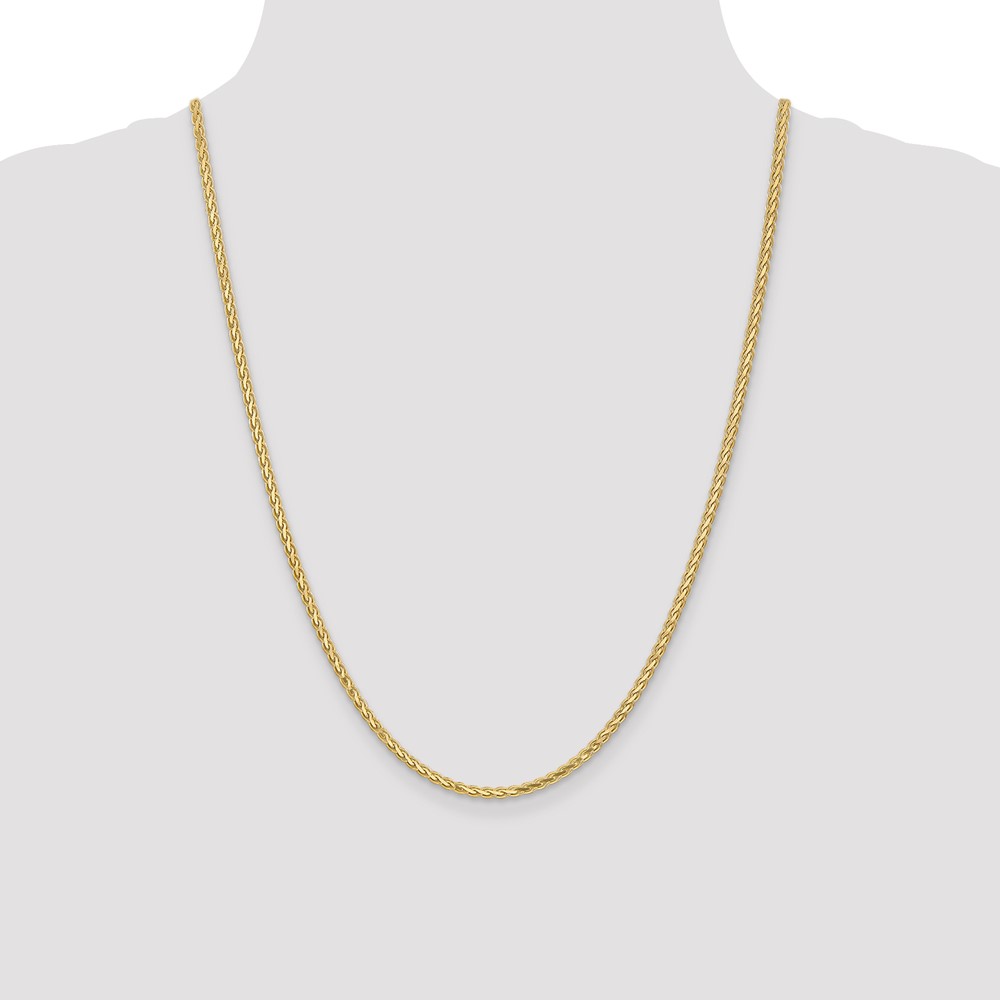 14K 24 inch 2.8mm Flat Wheat with Lobster Clasp Chain (FW085-24)