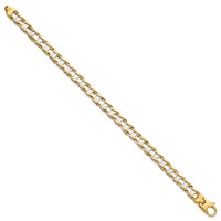 14K Two-tone 7.5mm Hand-polished Fancy Link Bracelet, 8.5" view 2