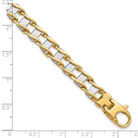 14K Two-tone 7.5mm Hand-polished Fancy Link Bracelet, 8.5" view 5
