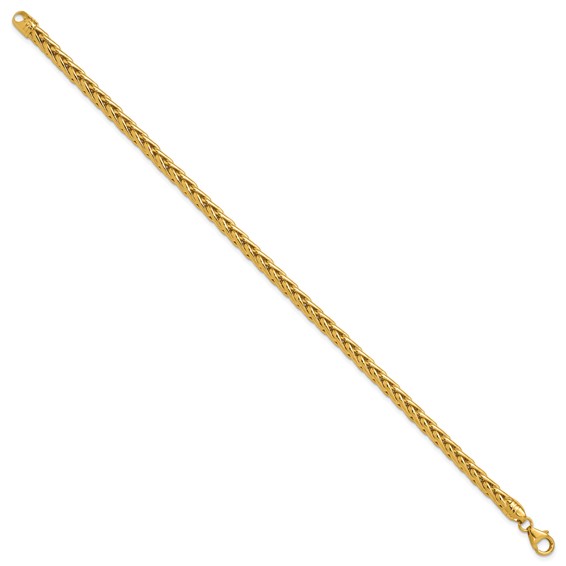 Gold Polished Wheat Chain Bracelet
