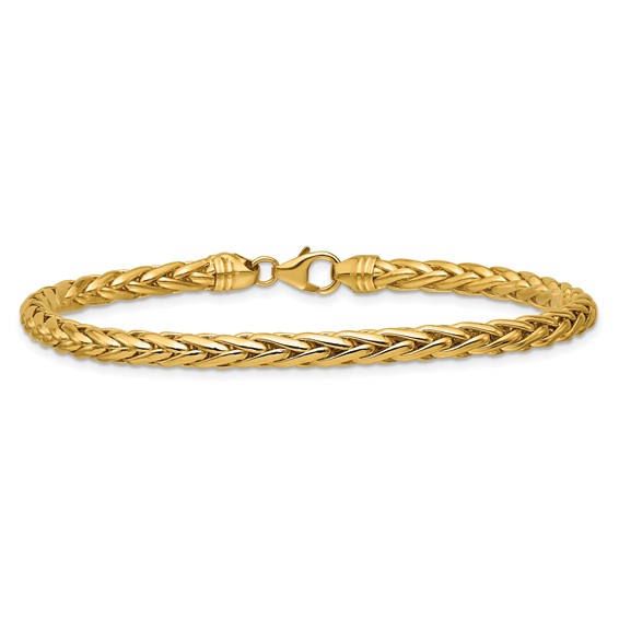 Gold Polished Wheat Chain Bracelet