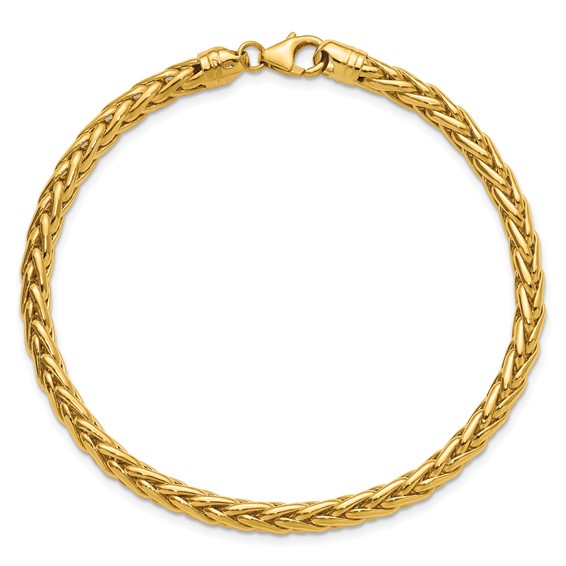 Gold Polished Wheat Chain Bracelet