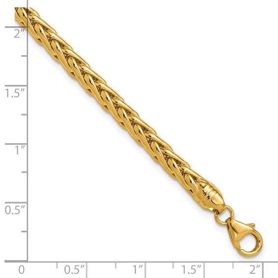 Gold Polished Wheat Chain Bracelet