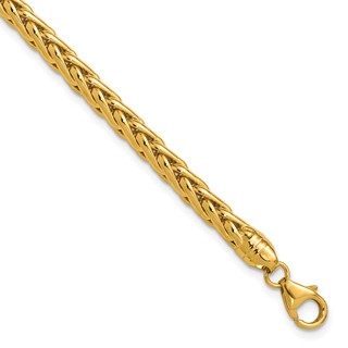 Gold Polished Wheat Chain Bracelet