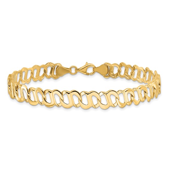 14k Polished 8mm Fancy Link 8.75 inch Bracelet