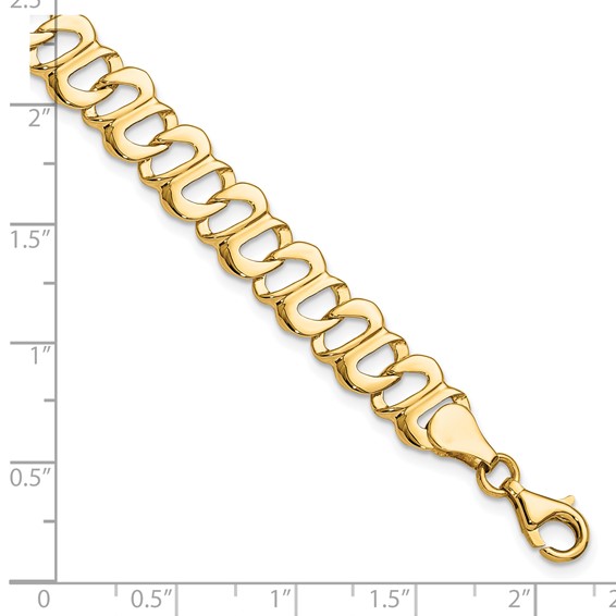 14k Polished 8mm Fancy Link 8.75 inch Bracelet