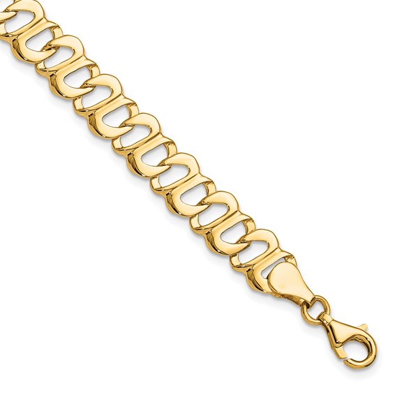 14k Polished 8mm Fancy Link 8.75 inch Bracelet