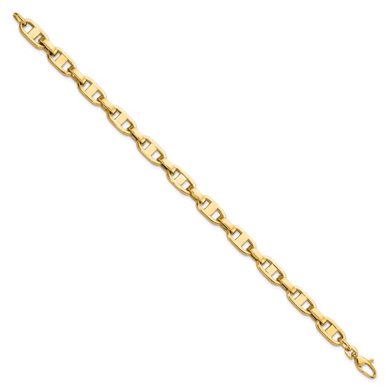 14k Polished 6mm Fancy Anchor Cable Link 8.5 inch Bracelet