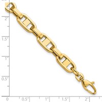 14K Yellow Gold Polished 6mm Fancy Anchor Cable Link Bracelet, 8.5" view 3