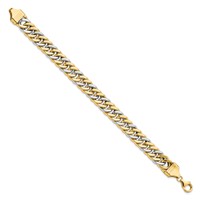 14K Two-tone 10.4mm Fancy Curb Link Bracelet, 8" view 2