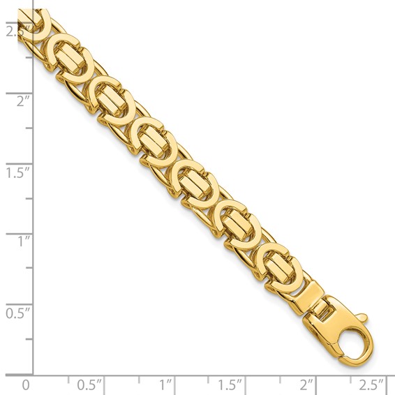 14k Polished 7mm Fancy Flat Byzantine Link 8.25 inch Bracelet