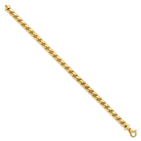14K Polished 6.3mm Fancy Curb Link 8.5 inch Mens Bracelet