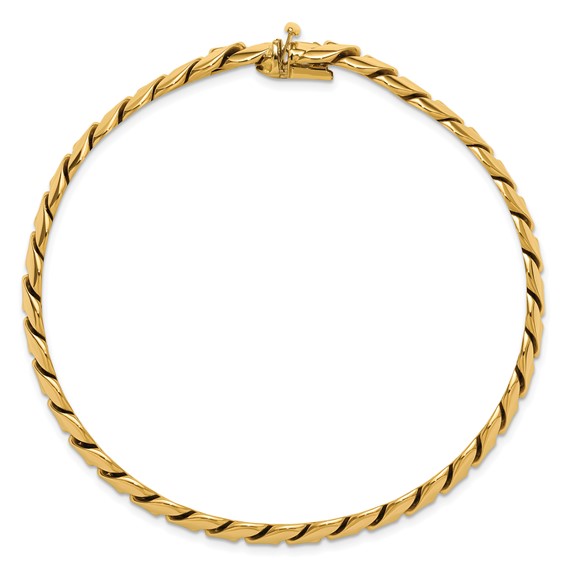 14K Polished 9.4mm Fancy Curb Link 9 inch Mens Bracelet