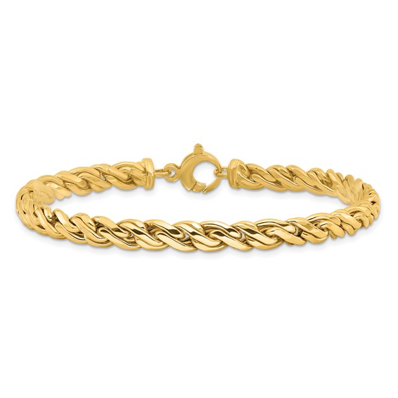 14K Polished 6.00mm Fancy Twist 8 inch Bracelet