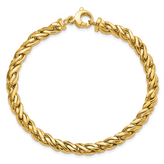 14K Polished 6.00mm Fancy Twist 8 inch Bracelet
