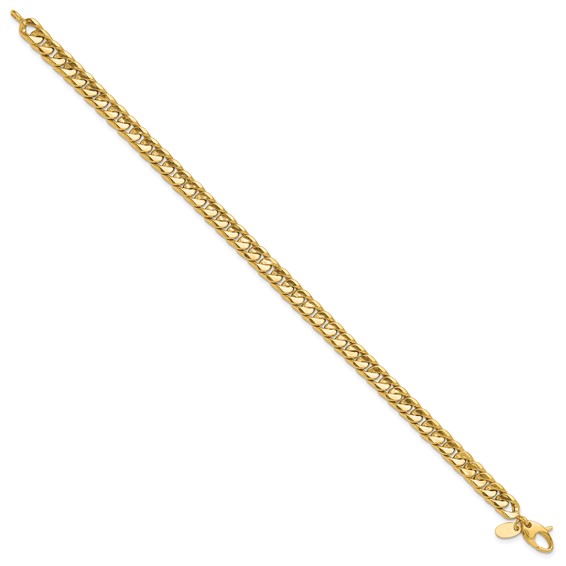 14K Polished 6.00mm Fancy Concave Curb Link 8.5 inch Bracelet