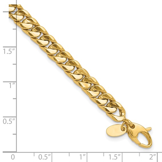 14K Polished 6.00mm Fancy Concave Curb Link 8.5 inch Bracelet