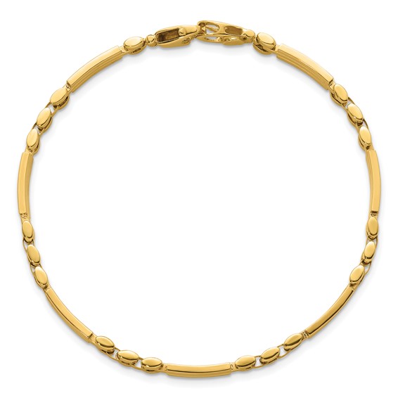 14k Polished and Brushed 5mm Fancy Multi Link 8 inch Bracelet