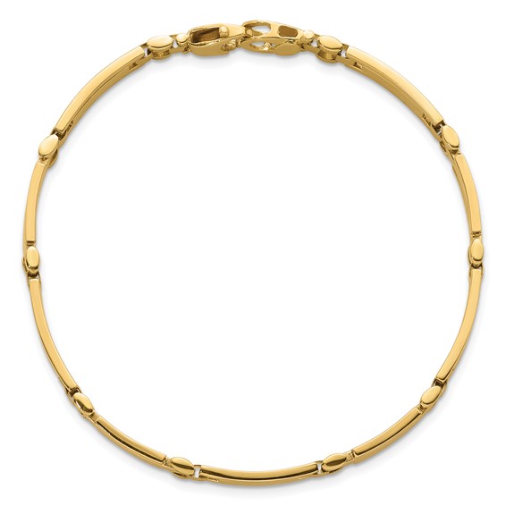 14k Polished and Brushed 6.7mm Fancy Multi Link Bar 8.25 inch Bracelet