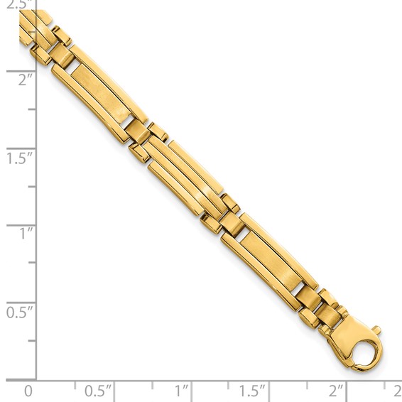 14k Polished and Brushed 6.7mm Fancy Multi Link Bar 8.25 inch Bracelet