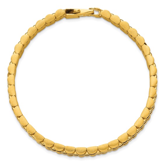 14k Brushed and Polished 12mm Fancy Link 8.5 inch Mens Bracelet