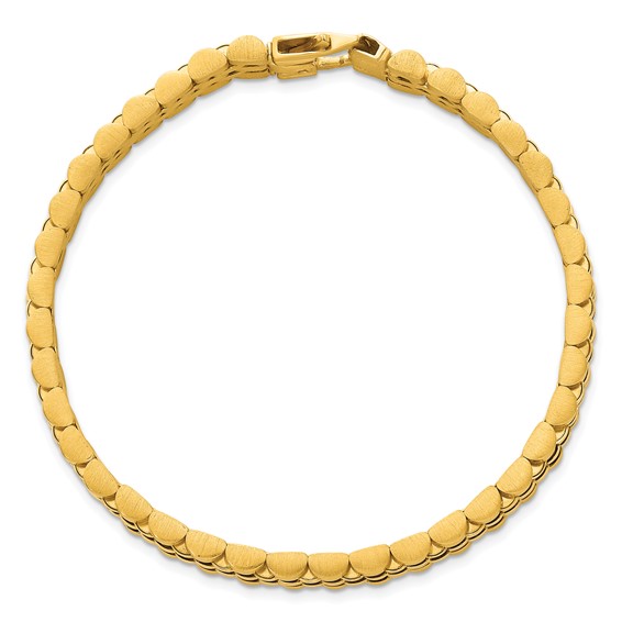 14k Brushed and Polished 10mm Fancy Link 8.5 inch Mens Bracelet