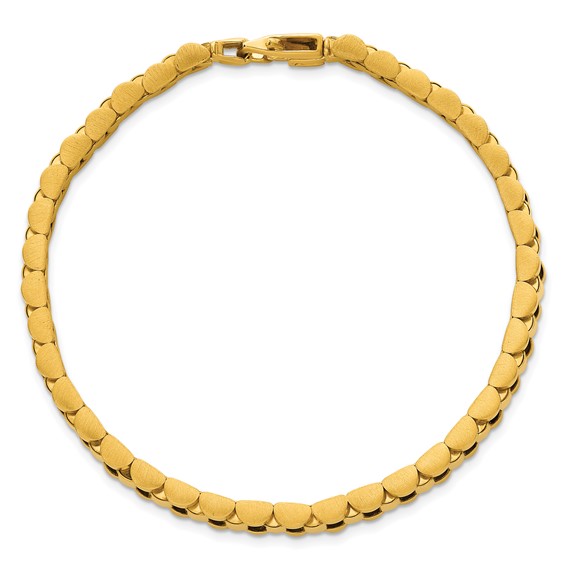 14k Brushed and Polished 10.25mm Fancy Link 8.5 inch Mens Bracelet