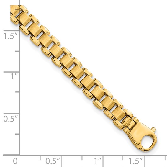 14k Polished and Brushed 6.25mm Fancy Link 8 inch Bracelet