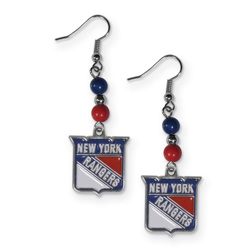 NHL New York Rangers Fan Bead Dangle Earrings