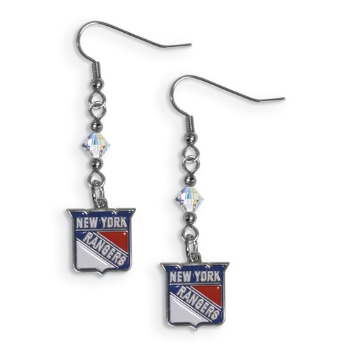 NHL New York Rangers Crystal Dangle Earrings