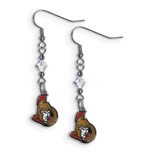 NHL Ottawa Senators Crystal Dangle Earrings