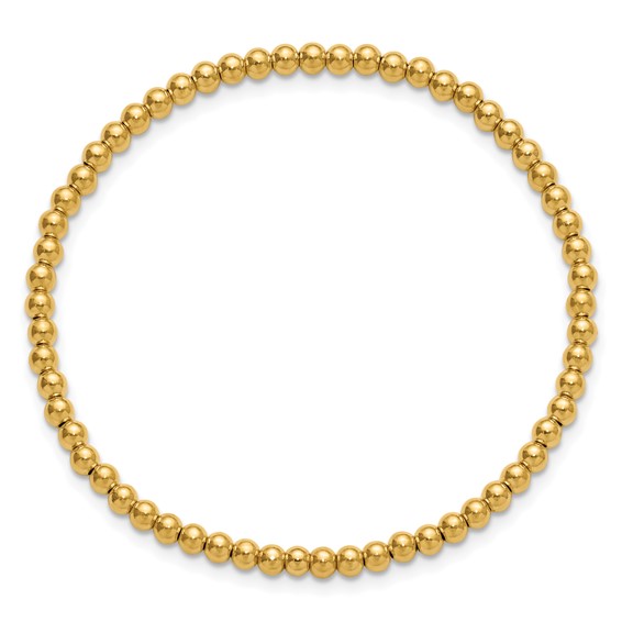 1/20 14K Gold Filled 3.0mm Beaded 6.5 Inch Stretch Bracelet