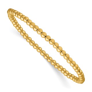 1/20 14K Gold Filled 3.0mm Beaded 6.5 Inch Stretch Bracelet