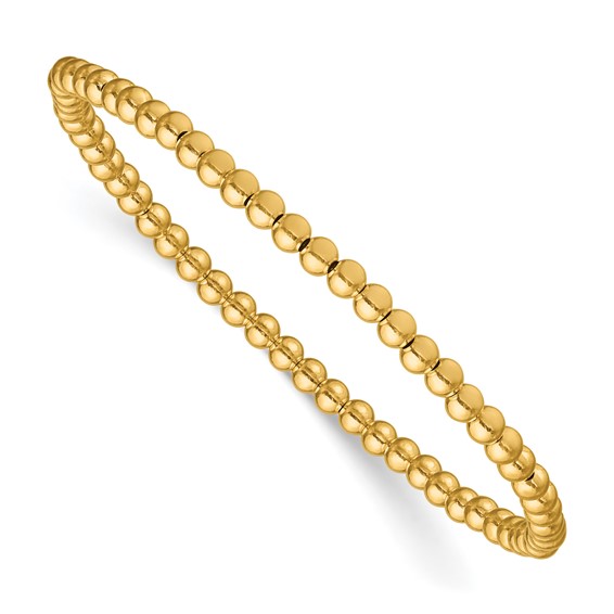 1/20 14K Gold Filled 3.0mm Beaded 6.5 Inch Stretch Bracelet
