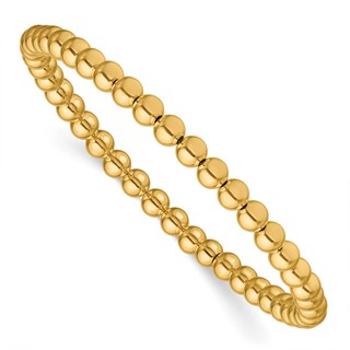 1/20 14K Gold Filled 4.0mm Beaded 6.5 Inch Stretch Bracelet