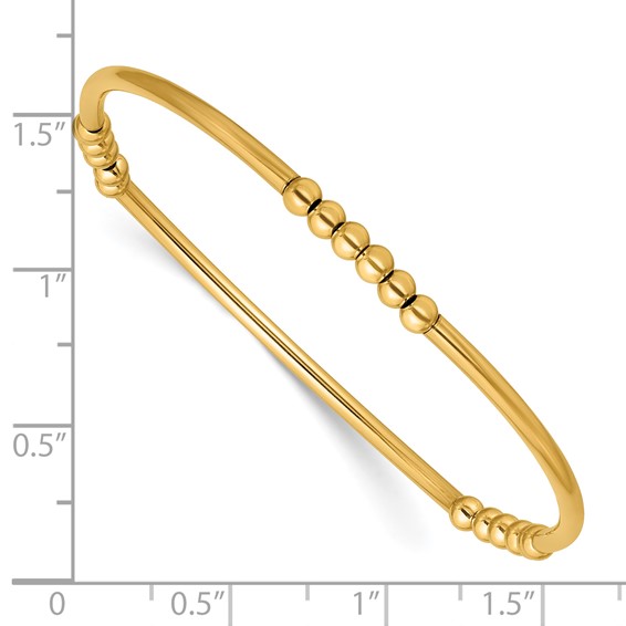 1/20 14K Gold Filled 3.0mm Beaded Tube 6.75in Stretch Bracelet