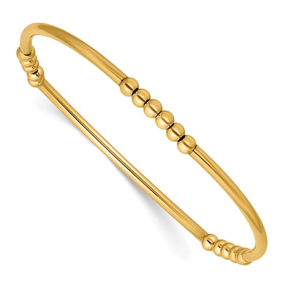 1/20 14K Gold Filled 3.0mm Beaded Tube 6.75in Stretch Bracelet