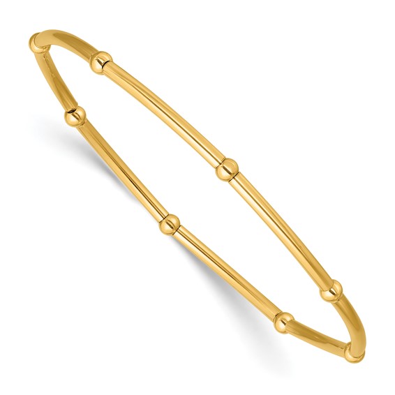 1/20 14K Gold Filled 3.0mm Beaded Tube 6.75in Stretch Bracelet