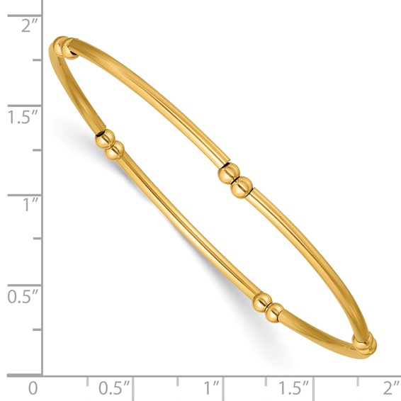 1/20 14K Gold Filled 3.0mm Beaded Tube 6.75in Stretch Bracelet