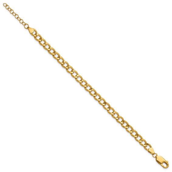 1/20 14K Gold Filled 5.40mm Flat Curb 6.5in with 1in ext. Bracelet