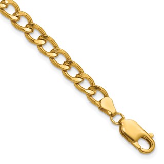 1/20 14K Gold Filled 5.40mm Flat Curb 6.5in with 1in ext. Bracelet